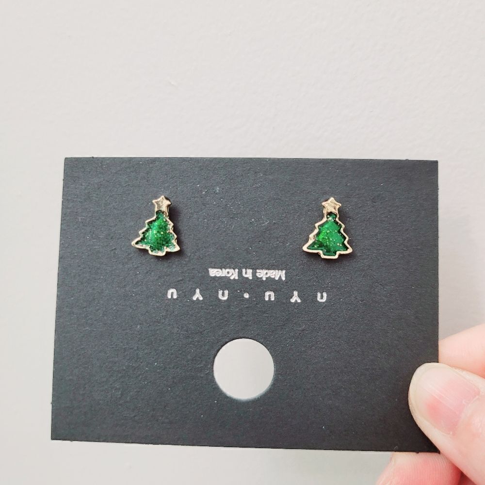2/$20 Brand New Green Christmas Tree Earrings #1